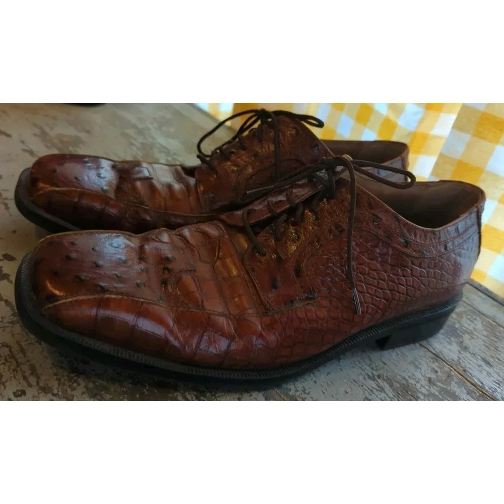 Stacy Adams Shoes 11.5M Snake Skin‎ Men's Shoes Brown Very Nice Used Condition
